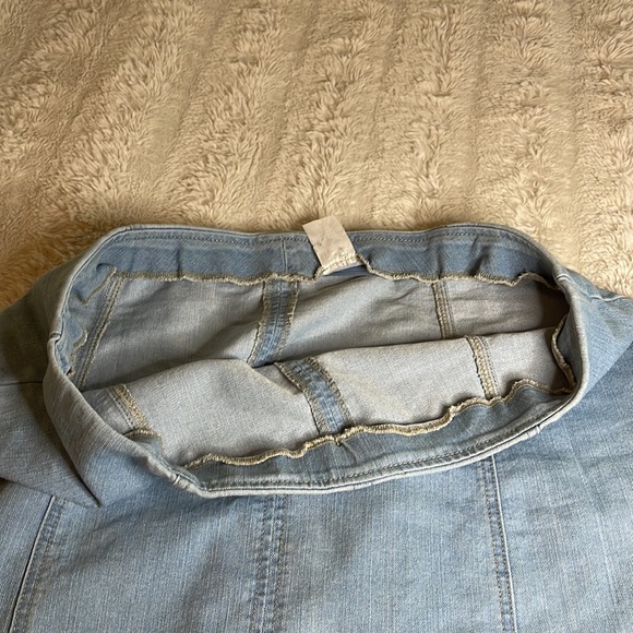 Elastic Light Denim Mini Skirt - Picture 2 of 3
